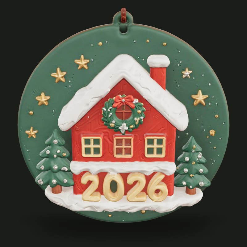 Personalized Christmas Cabin Ornament