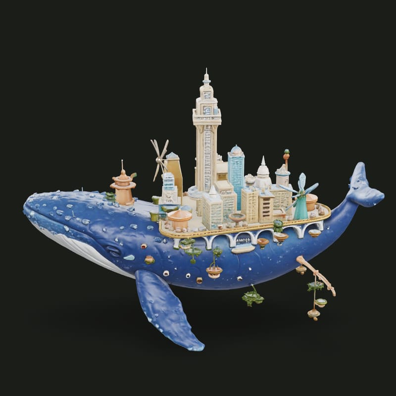 Sky Whale City Diorama